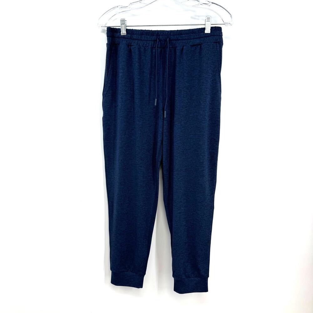 Quince Flowknit Mid Rise Joggers Pants Womens M Blue Heather Navy Casual Lounge